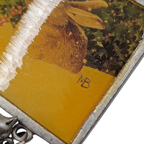 Vtg Bunny Rabbit Brooch Pin Nature Signed Marjoelin Bastin Rustic Charm Whimsy - Picture 5 of 10